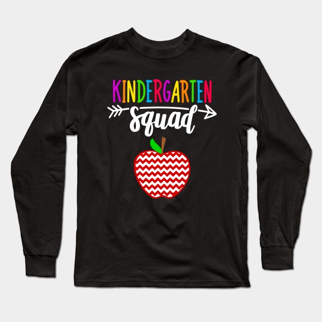 Cute Team Kindergarten Squad Teacher Back To School Gift Long Sleeve T-Shirt by Ramadangonim